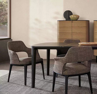 Chaise de salle à manger en cuir de luxe moderne avec accoudoirs, modèle Guangdong G70, pour la maison, le bureau, l'étude, la salle de sport, l'école, l'entrepôt, l'hôtel