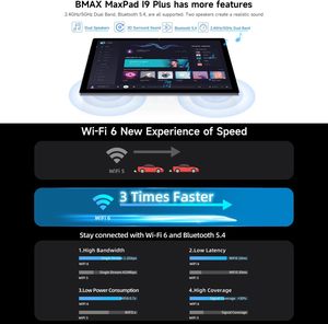 Tablet <span class=keywords><strong>Bmax</strong></span> 10.1" I9 Plus Android 15, 24GB RAM (4GB+20GB Espandibili), 128GB ROM, WiFi 6, RK3562, 1280x800 IPS, 6000mAh - Product Image 4