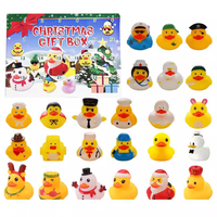 Calendrier de l'Avent de Noël 24 Jours de Compte à Rebours Jouet Canard Jaune en Caoutchouc Boîte Mystère Cadeau de Fête de Noël pour Enfants