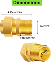 Lot de 4 raccords en laiton NPT mâle 3/4 CSST - Adaptateur de connexion rapide pour gaz naturel pour conversion au propane et appareils à gaz