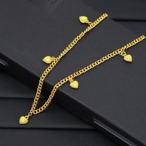 สร้อยข้อเท้าสองชั้นชุบทองคำ JXX ประดับจี้รูปหัวใจสีพีช สำหรับผู้หญิง - Product Image 6