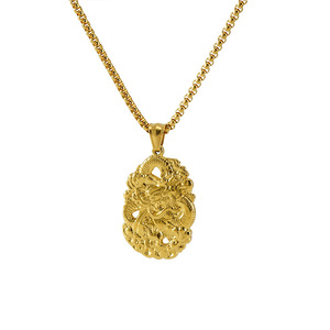 Zogxin Dragon Pendant Stainless Steel Gold Plated Silver Men Women Necklace Charm Zodiac Animal Style Jewelry Gift - Product Image 5