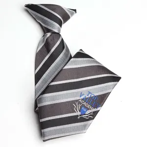 儿童涤纶校服男装定制标志条纹学生夹男童领带