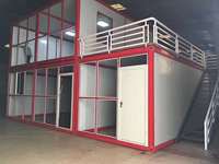 Maisons préfabriquées de luxe en kit, 2 chambres, maisons conteneurs à deux étages pour bureau ou appartement, boutique conteneur Allstar, porte en acier