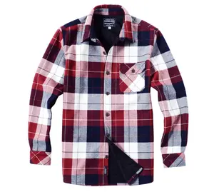 Camisas de Franela a <span class=keywords><strong>Cuadros</strong></span> para Hombre, Camisas Casuales de Algodón <span class=keywords><strong>con</strong></span> Botones <span class=keywords><strong>Rojos</strong></span> y Negros, <span class=keywords><strong>Camisa</strong></span> Entallada a <span class=keywords><strong>Cuadros</strong></span> para Hombre - Product Image 2