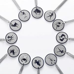 Nuevo Collar de Acero Inoxidable de Alto Brillo con Moneda de Horóscopo Pequeña, Estilo Cadena de Moda con Baño de Oro, Venta al por Mayor 2024 - Product Image 4