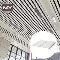 Plafond suspendu en aluminium MEIYU, panneau de plafond en métal à lamelles linéaires, ignifuge, insonorisant, pour centre commercial, salle de sport, extérieur