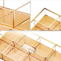 Plateau de rangement pour collations en plastique acrylique écologique MIXWARES avec couvercle doré, pour la cuisine, organisateur de service alimentaire
