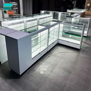 Vitrina de exhibición con logotipo personalizado Estantes de vidrio para tabaco Gabinete Quiosco Tienda de humo Vitrinas para tienda de humo - Product Image 3