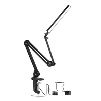 Lampe de travail pliante à bras long de 20W, à intensité variable, ingénieur design, peinture, écran de bureau pour ordinateur, protection des yeux, pince métallique