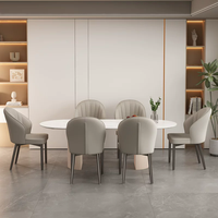 Chaise de salle à manger moderne en velours coloré, avec structure métallique et revêtement moelleux, pour salon et chambre à coucher, vente en gros