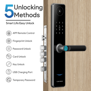 Serrure de porte intelligente Locstar à empreinte digitale biométrique avec sonnette, clavier numérique Wi-Fi Tuya, la plus vendue - Product Image 2