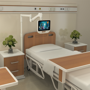 Alliage d'aluminium Long pour <span class=keywords><strong>tablette</strong></span> médicale <span class=keywords><strong>antivol</strong></span> <span class=keywords><strong>Support</strong></span> <span class=keywords><strong>mural</strong></span>/au sol Rotation à 540 Capacité de charge de 2kg pour cliniques et hôpitaux - Product Image 3