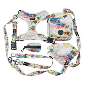 Arnés de Perro de Diseño Sólido y Moderno, Sin Tirones, con Dispensador de Bolsas para Excrementos, Collar Ajustable, Material de Fibra de Poliéster Anti-Asfixia - Product Image 3