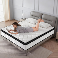 Matelas hybride moderne COSTFULL avec technologie de compression à ressorts ensachés, tissu en coton tricoté, soutien orthopédique pour chambre et école