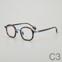 Gafas clásicas de titanio de dos colores, venta al por mayor, monturas de gafas ópticas para mujer, logotipo personalizado, acetato, ordenador, marcos de luz anti-azul