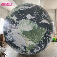Terre gonflable à LED pour décoration d'événements, planète gonflable géante pour fête