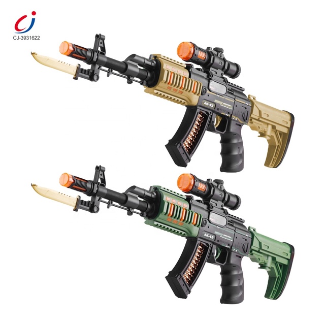 Chengji Wholesale Boys AK47 Electric Plastic for with Retractable Barrel Light & Sound Battery Powered