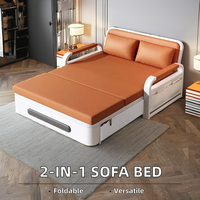 Canapé-lit convertible moderne à deux places pour balcon, cadre en métal multifonctionnel, pliable, pour chambre à coucher, hôtel, utilisation en tissu, salon