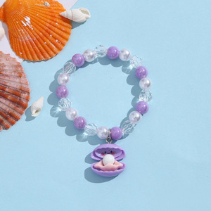 Venta al por mayor de dibujos animados de animales marinos de acrílico con cuentas pulseras para niños, medusas cangrejo y ballena lindas pulseras y pulseras - Product Image 4