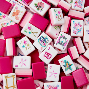 Hot Sale Modern Luxury Portable Lightweight Pink 4 Layer Acrylic Wood Grain American <b>Mahjong</b> <b>Set</b> 160 Tiles Family Entertainment - Product Image 6