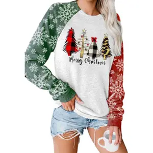 ハッピーホリデー3XLプラスサイズの女性トップスプリントクリスマススノーマンツリーTシャツカジュアルTシャツチュニックシャツブラウス