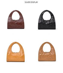 Bolso de Mujer de Cuero Genuino 2025, Nuevo Bolso Triangular, Bolso de Mano Moderno Tipo Baozi para Mamá - Product Image 4