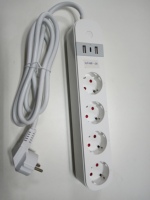 Enchufe Inteligente WiFi USB para Pared Europeo, Mini Interruptor de Enchufe Americano, 15A, 4 Tomas, 2 Puertos USB para el Hogar