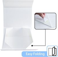 5 paquets populaires boîte-cadeau de mariage blanche avec couvercles magnétiques boîte-cadeau contient des autocollants de carte ruban de remplissage en papier déchiqueté