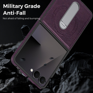 <span class=keywords><strong>เคส</strong></span>หนังพร้อมขาตั้งแม่เหล็กหมุนได้ 360 องศา สำหรับ Samsung <span class=keywords><strong>Galaxy</strong></span> <span class=keywords><strong>Z</strong></span> <span class=keywords><strong>Flip</strong></span> 7 6 5 4 <span class=keywords><strong>3</strong></span> ป้องกันการกระแทกและรอยขีดข่วน - Product Image 3