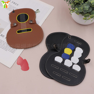 Estuche de cuero bordado para púas, funda de cuero para púas de guitarra, bolsa de accesorios para púas de ukelele. - Product Image 2