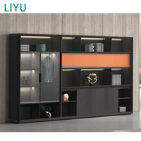 Bureau de direction moderne de luxe personnalisé Liyu, structure en bois modulaire en forme de L, mobilier de bureau de direction, fonctionnalités convertibles