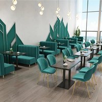 Personnalisé vert doux tissu Restaurant canapé stand siège hôtel café boutique salle à manger banc Table et chaise ensemble de meubles commerciaux