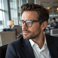 Lunettes Intelligentes IA avec Caméra 8MP, Enregistrement, Assistant Vocal, Traduction – Lunettes Optiques pour Voyages d'Affaires