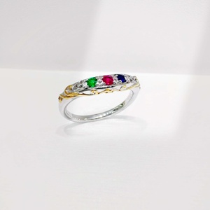 แหวนเงินแท้ 925 ประดับเพชรซิคอนทรงหนา ดีไซน์ดาว ประดับทองคำขาว แหวนหมั้นสีสันสดใส แหวนสวยหรูสำหรับผู้หญิง - Product Image 5