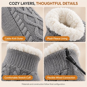 High End Custom Graphene Heating <b>Slipper</b> <b>Socks</b> Fleece Lined Warm Non Slip Indoor <b>Thermal</b> <b>Socks</b> for Home Office Outdoor - Product Image 3