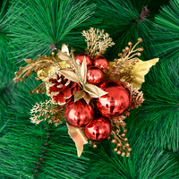 Kreative Glitzer-Blumen Weihnachtsfrucht Tannenzapfen Künstliche Tannenzweige für Weihnachtsdekoration Blumenornamente