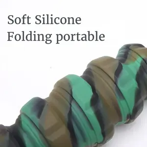 Botella de agua de camuflaje duradera, taza plegable de silicona portátil, tetera deportiva de granada de mano de 500ml - Product Image 5