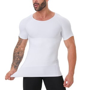 Nascondere gli uomini tette ginecomastia camicie di compressione <span class=keywords><strong>manica</strong></span> <span class=keywords><strong>corta</strong></span> Shaper per il corpo per gli uomini