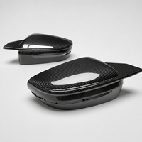 Coque de rétroviseur automobile en fibre de carbone sergé brillant moulée sur mesure OEM avec garniture étendue et supports à clipser