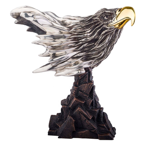 Sculpture d'<span class=keywords><strong>aigle</strong></span> grandeur nature en bronze et acier inoxydable, décoration personnalisée en métal - Product Image 4