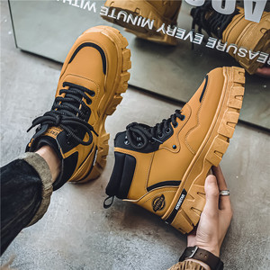 2026 New Chelsea Boots <strong>Ankle</strong> <strong>Bootie</strong> Men's Shoes Winter Lace-up Retro Thick-Soled Height-Increasing Sneakers Motorcycle Work Mesh - Product Image 1