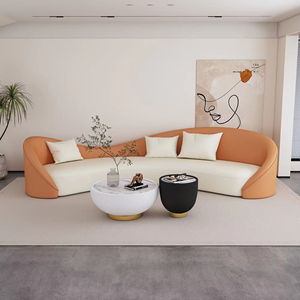 Ensemble de canapés sectionnels incurvés créatifs et simples pour salon, salon de beauté, réception d'hôtel, modèle de célébrité d'Internet, salle de repos, salle de sport - Product Image 3