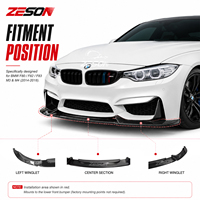 Lèvre avant en fibre de carbone sèche style VS pour BMW M3 M4 F80 F82 2014-2018
