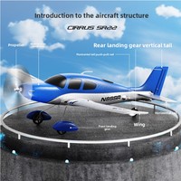 Avion RC à aile fixe EPP, modèle réduit SR22 4 canaux sans balais avec lumières LED