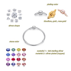 Joyería <span class=keywords><strong>de</strong></span> Plata 925, Latón y Acero Inoxidable con Diseño <span class=keywords><strong>de</strong></span> Logotipo Personalizado, Chapado en Oro <span class=keywords><strong>de</strong></span> 14k y 18k, Pulseras y Brazaletes con Dijes Personalizados - Product Image 2