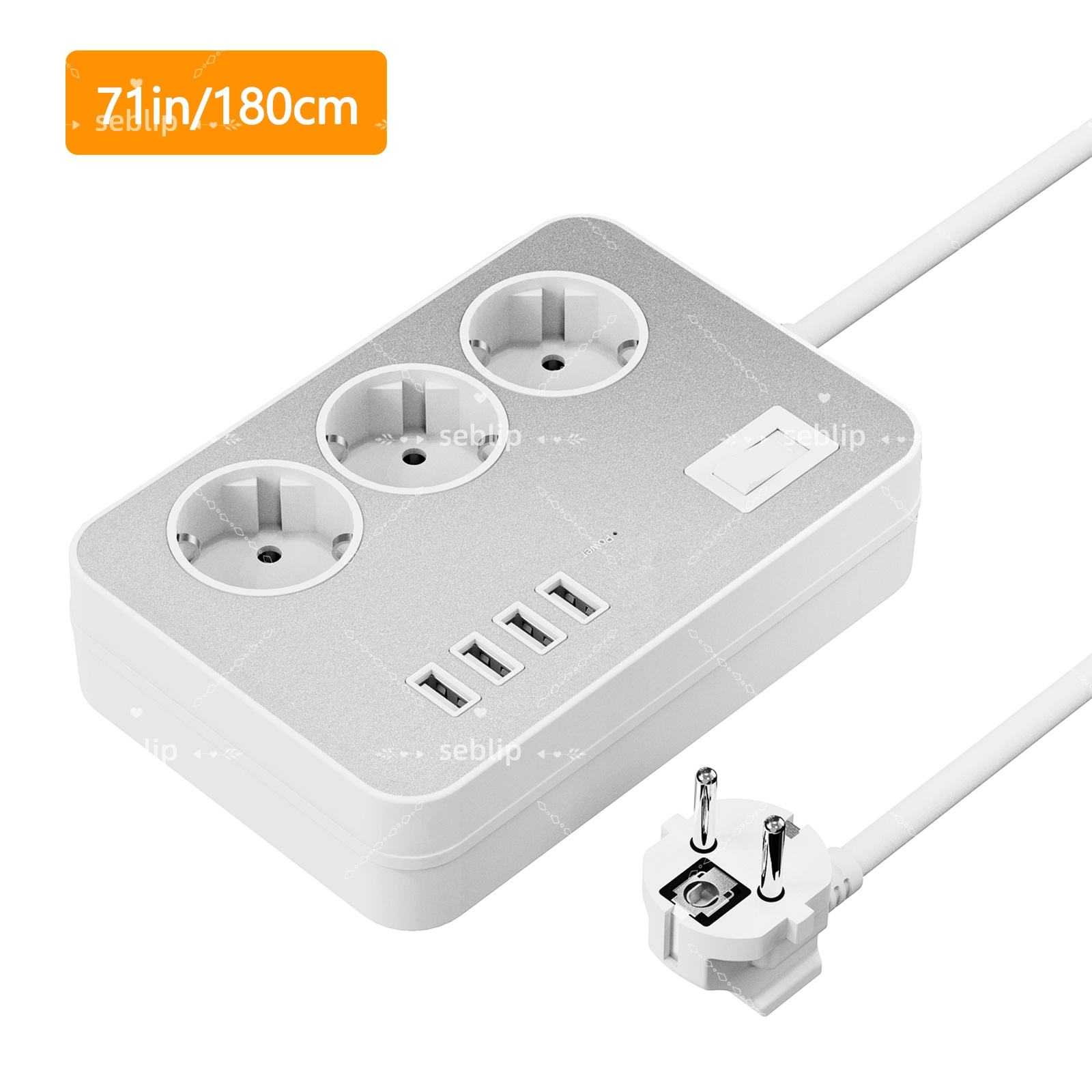 สีขาว71in/180cm