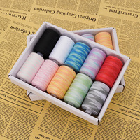 10 bobines de fil à coudre multicolores dégradées pour la couture, le quilting et la broderie, accessoire de vêtement