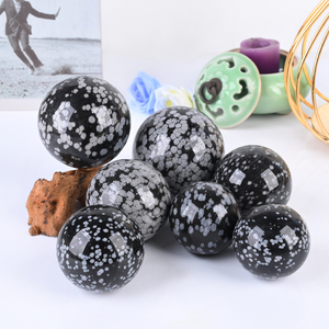 Esferas de Cristal al por Mayor, Piedras Energéticas de Cristal Natural, Bolas de Cristal de Obsidiana Copo de Nieve para Regalos - Product Image 2