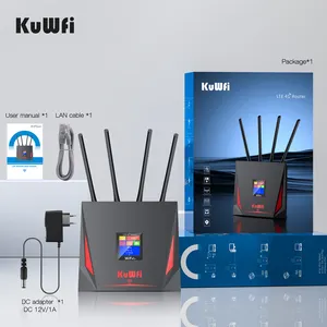 AS Hot Selling KuWFi 300Mbps Modem Router 4g 10users Wifi Hotspot 4g Sim Card Indoor 4G Wifi Router For Home Use